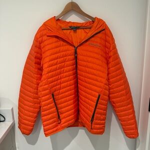 NWOT Eddie Bauer Men’s Goose Down Orange Quilted Ski Snow Puffer Parker Jacket